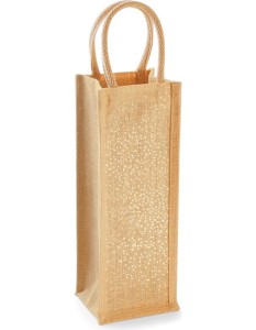 TORBA JUTOWA SHIMMER JUTE BOTTLE BAG
