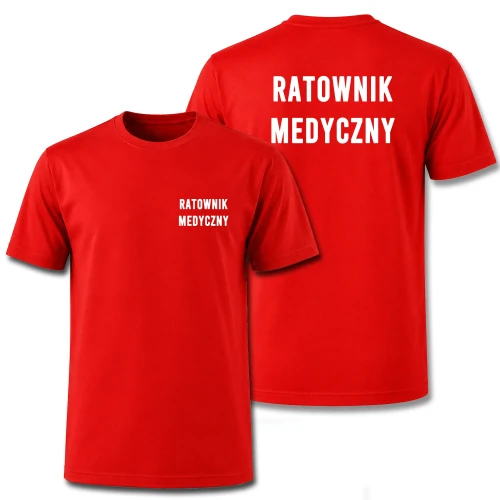 Koszulka Ratownik Medyczny męska z nadrukiem - czarny t-shirt 100% bawełna.webp