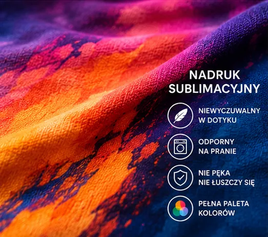 Nadruk sublimacyjny na ręczniku — niewyczuwalny w dotyku, odporny na pranie, pełna paleta kolorów